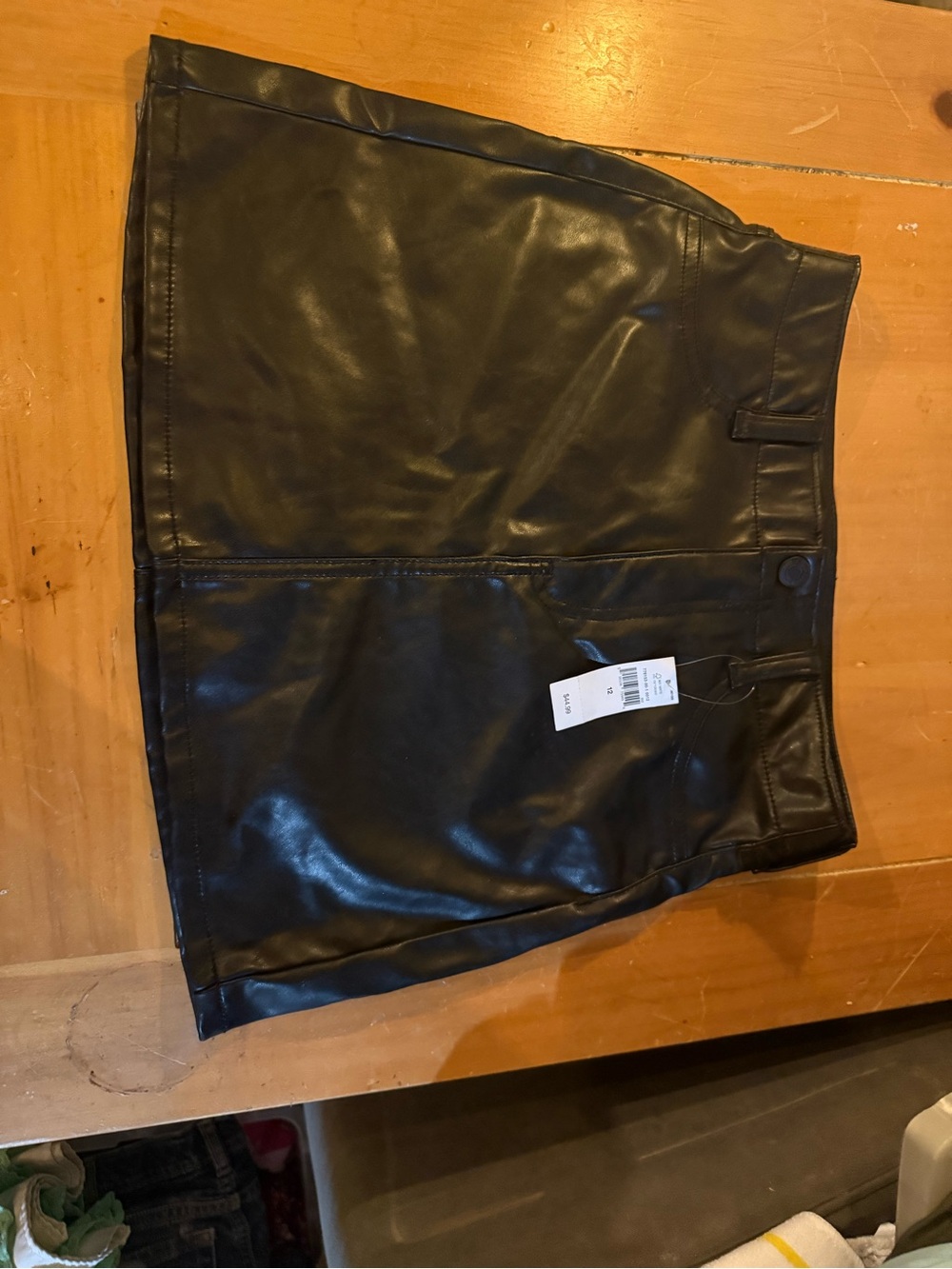 Gap girls Black Faux Leather Mini Skirt